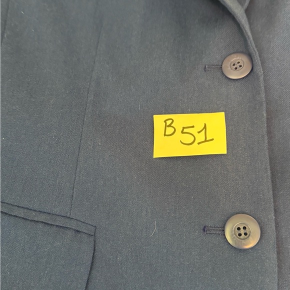 B-51 Joan Leslie Blue Wool Blend Long Sleeve‎ Blazer Suit Jacket Size 12 - Picture 15 of 15